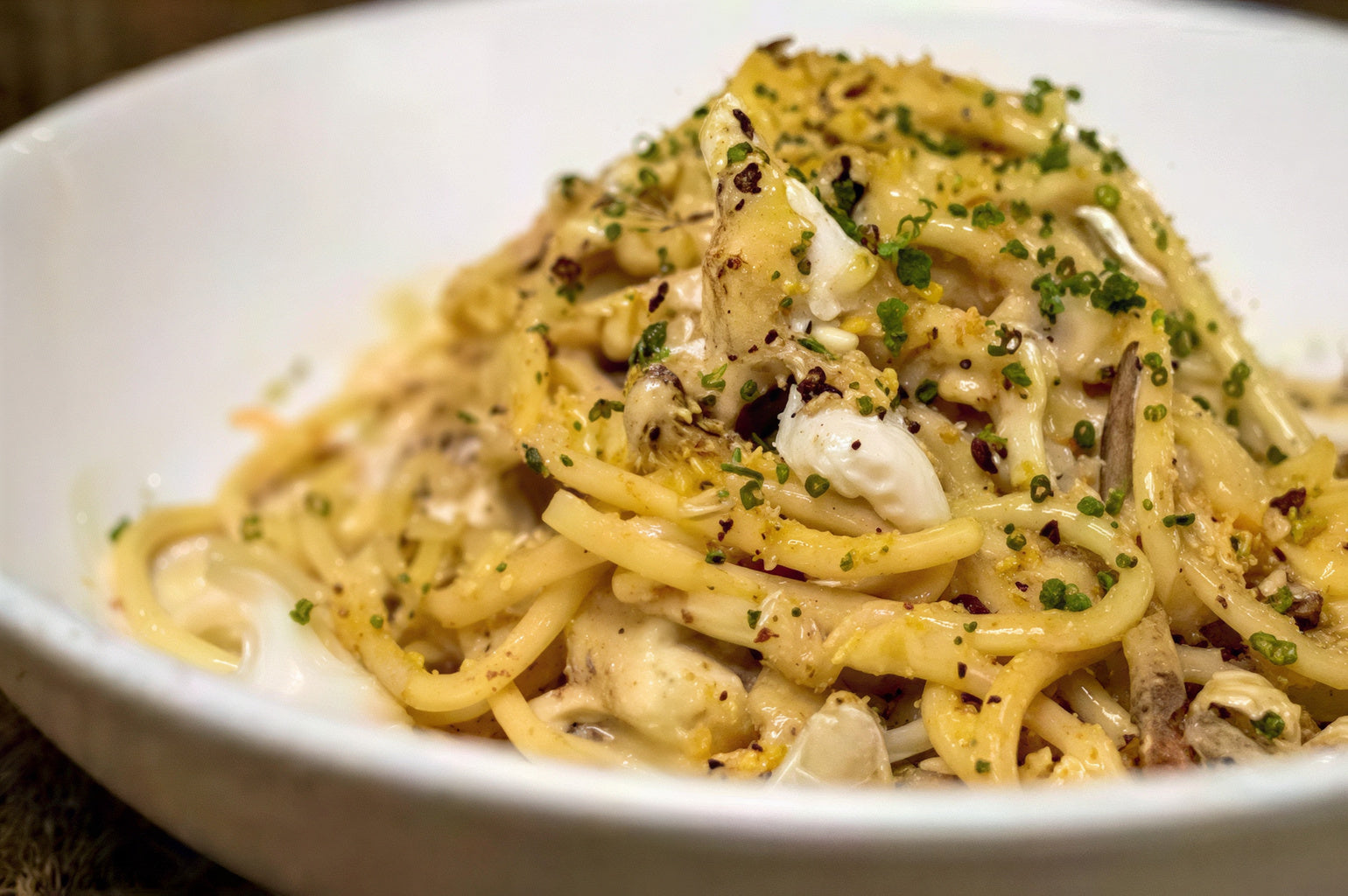 End of Summer Crab Carbonara