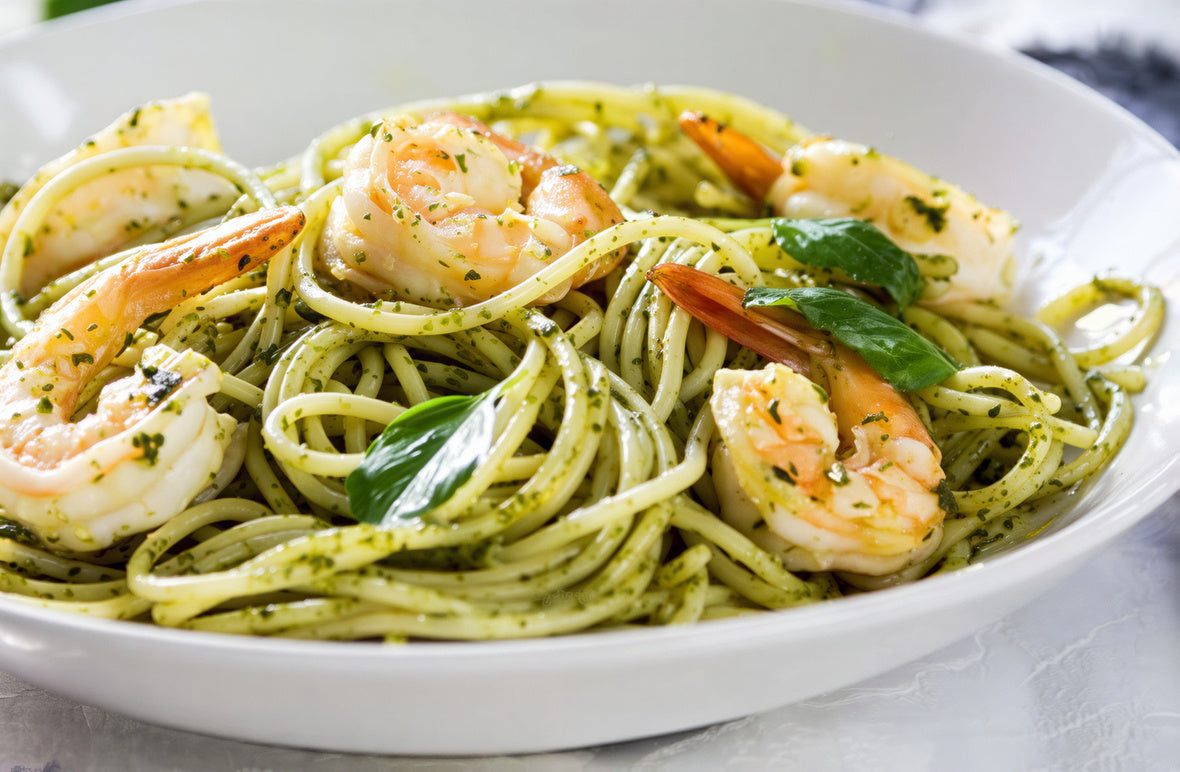 Pesto Linguine with Shrimp
