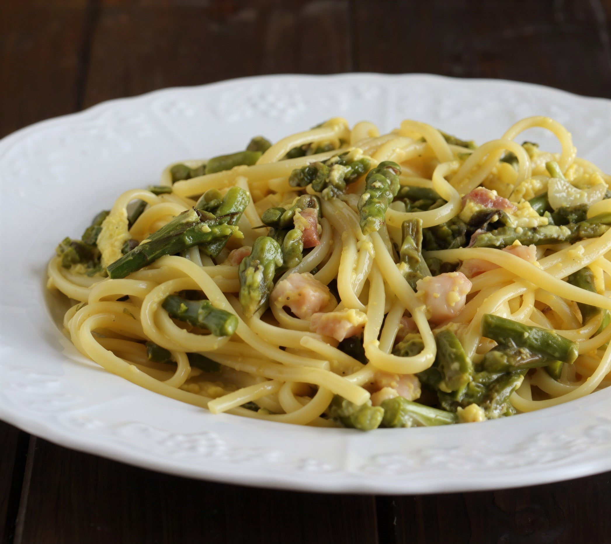 Linguine Asparagus Carbonara