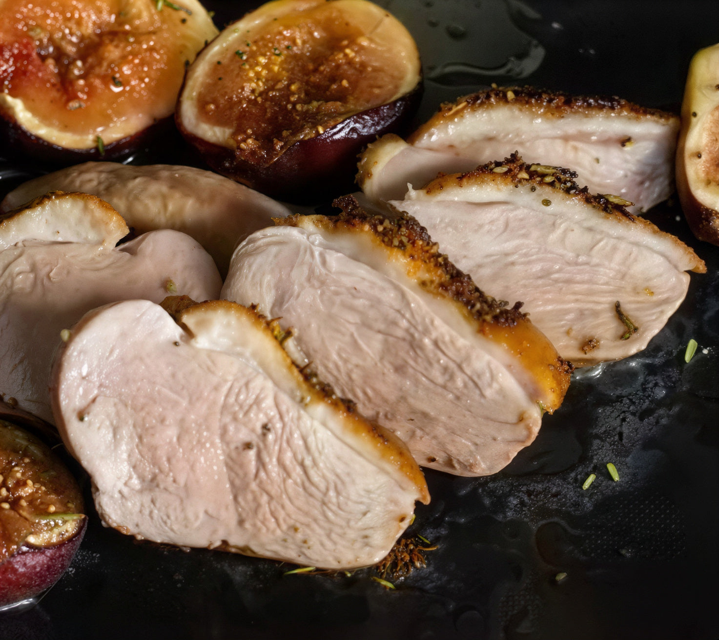 Pan-Seared Duck Breast with Fig Sauce & Polenta