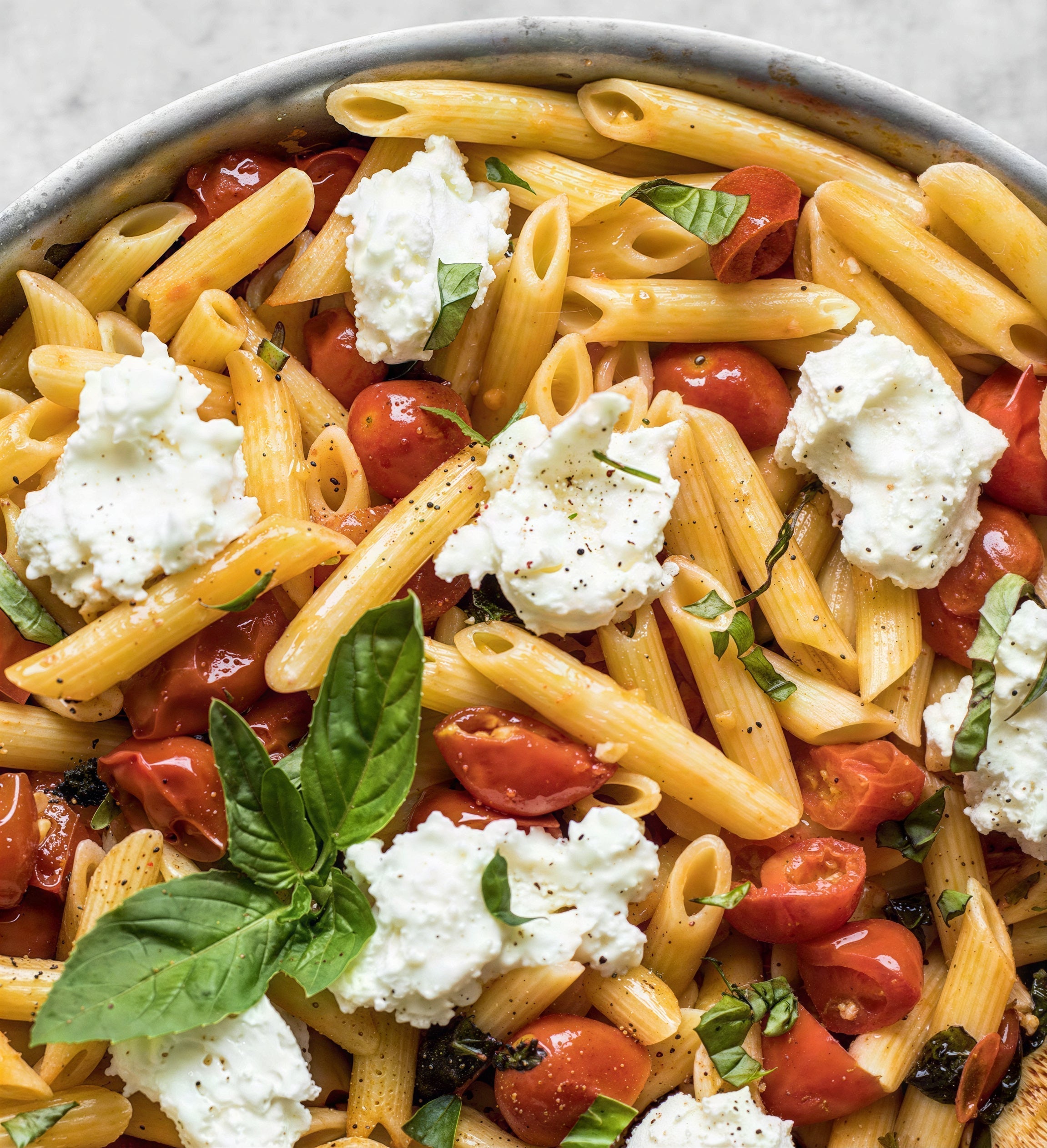 Fresh Tomato Basil Pasta with Ricotta