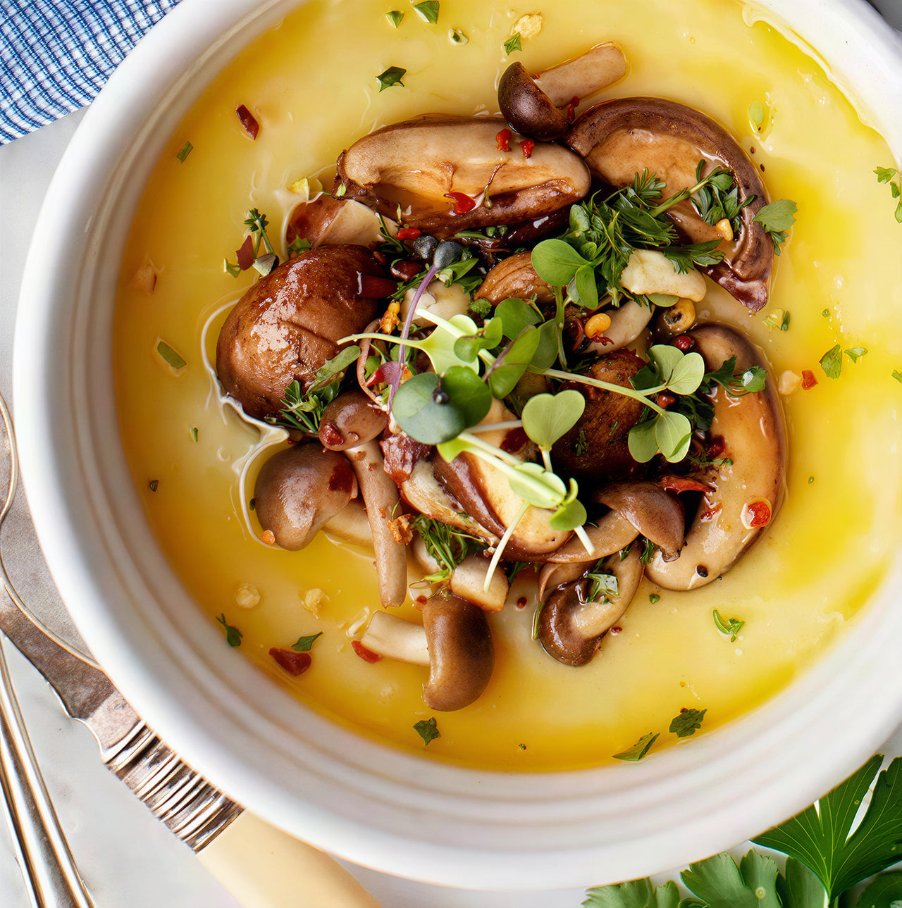 Mascarpone Polenta with Mushroom Gravy