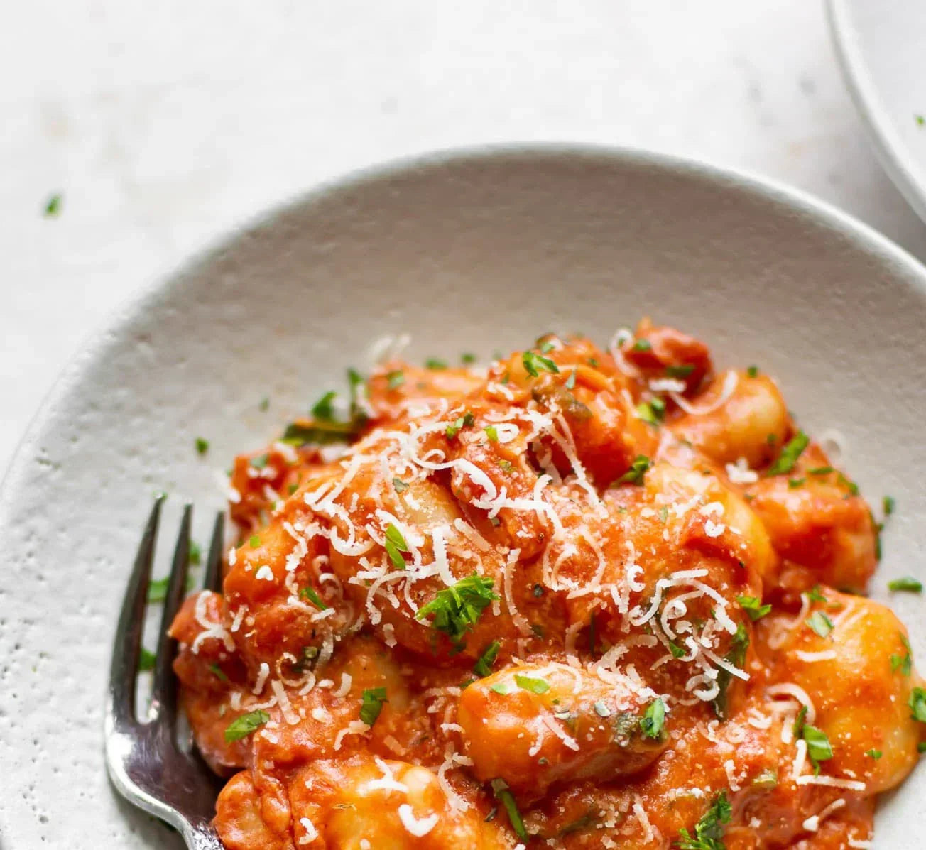 Asiago Mushroom Gnocchi in Tomato Sauce