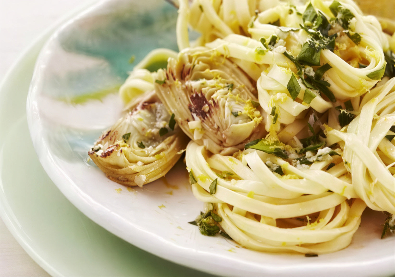 Pasta with Grilled Artichokes
