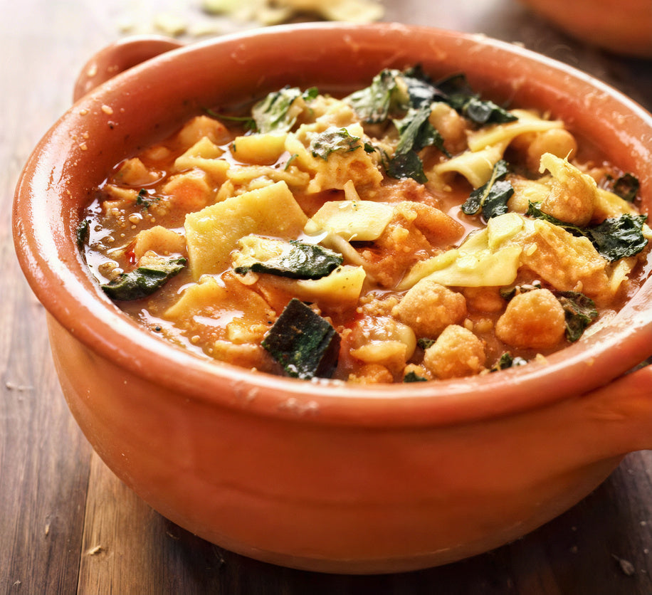 Pasta and Chickpeas with Tuscan Cabbage