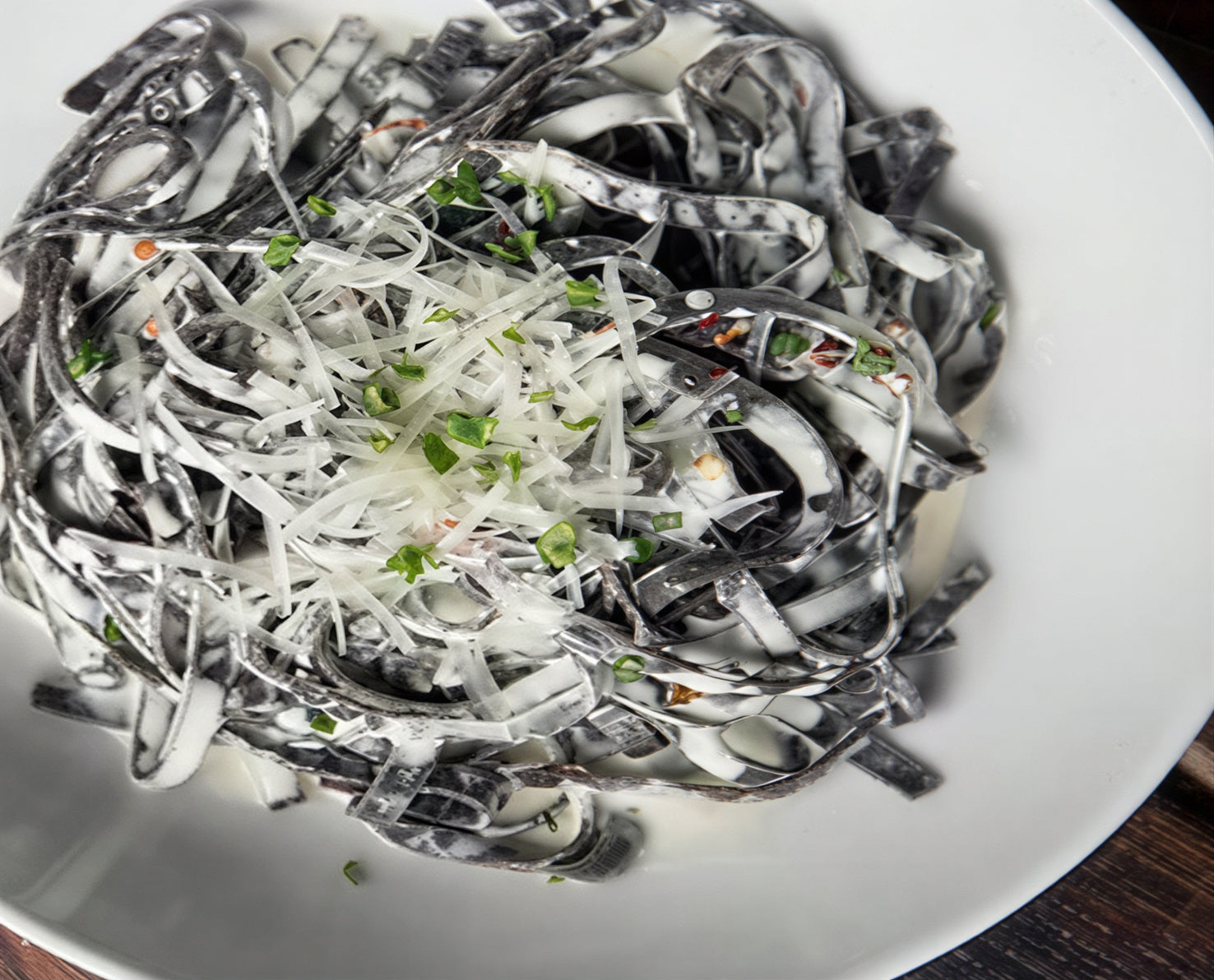 Squid Ink Pasta with Gorgonzola Sauce