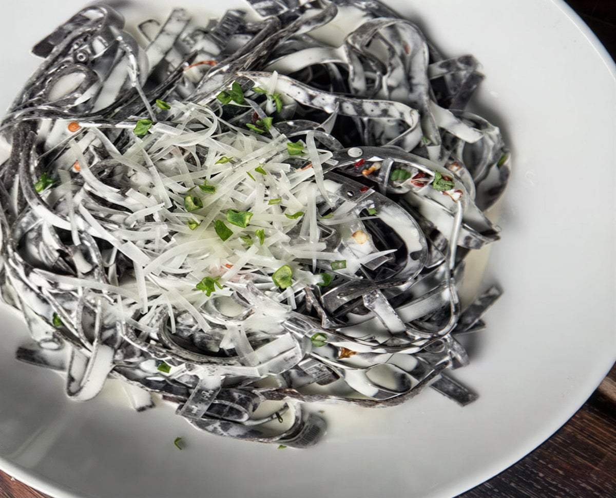 Squid Ink Pasta with Gorgonzola Sauce