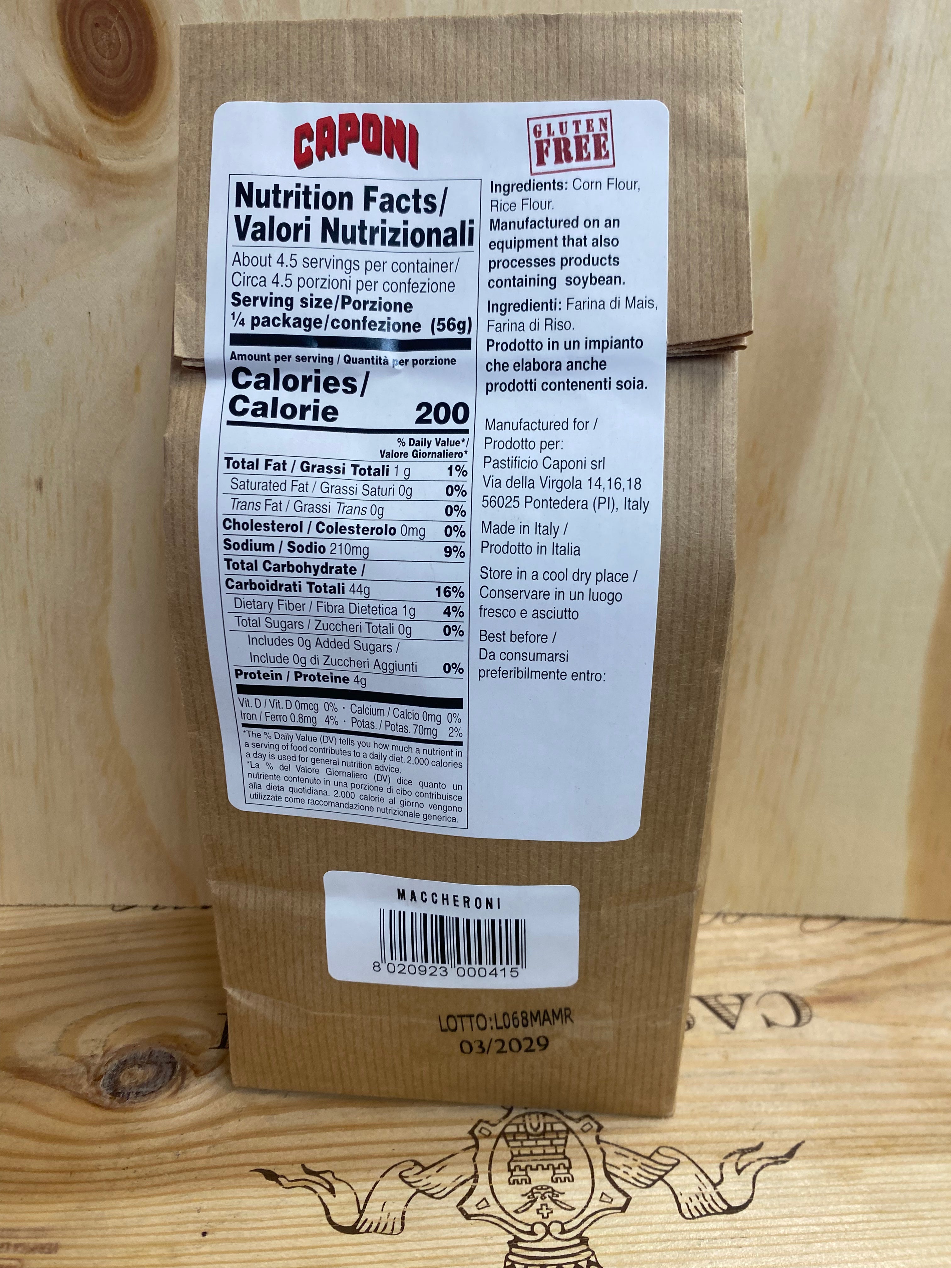 Caponi Maccheroni Gluten Free