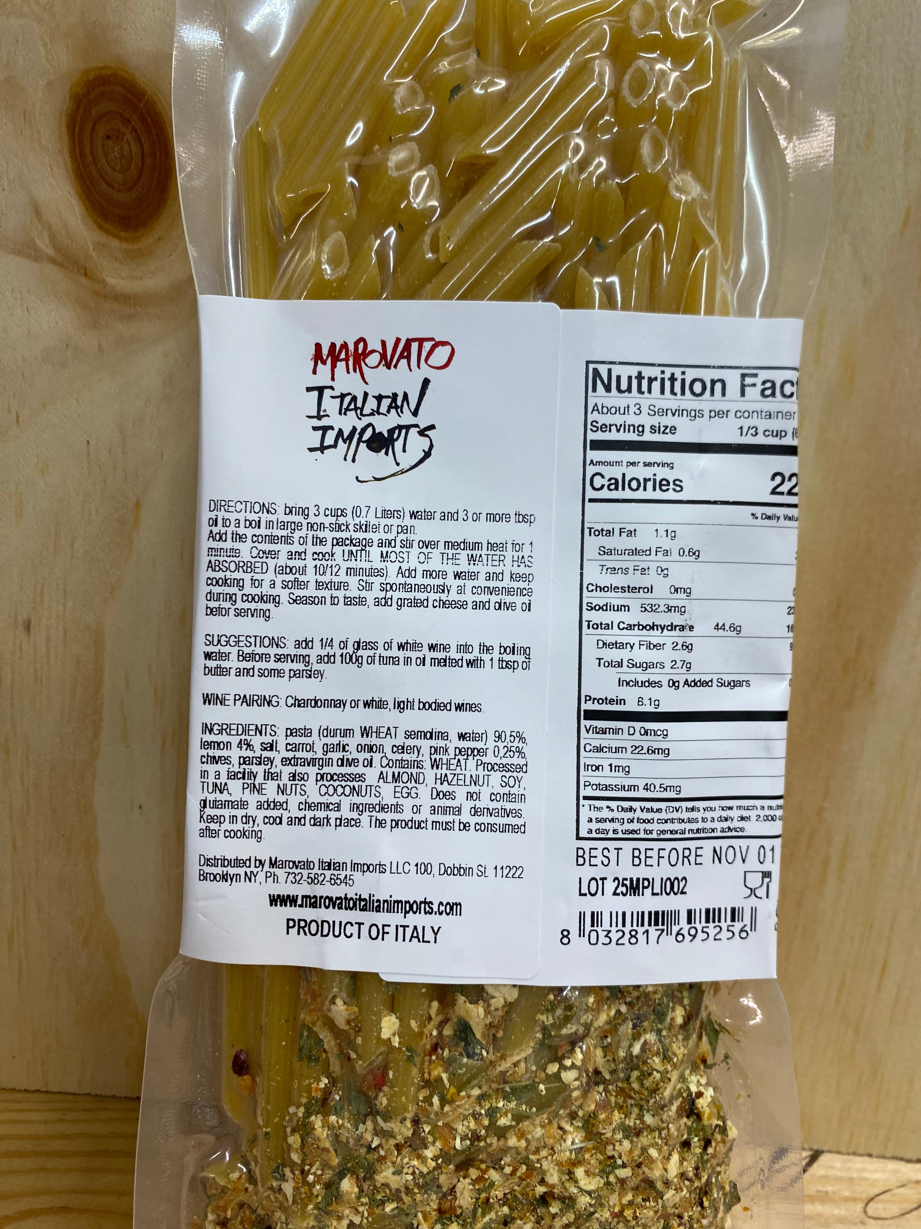 Marovato Penne Ravello lemon & pink peppers