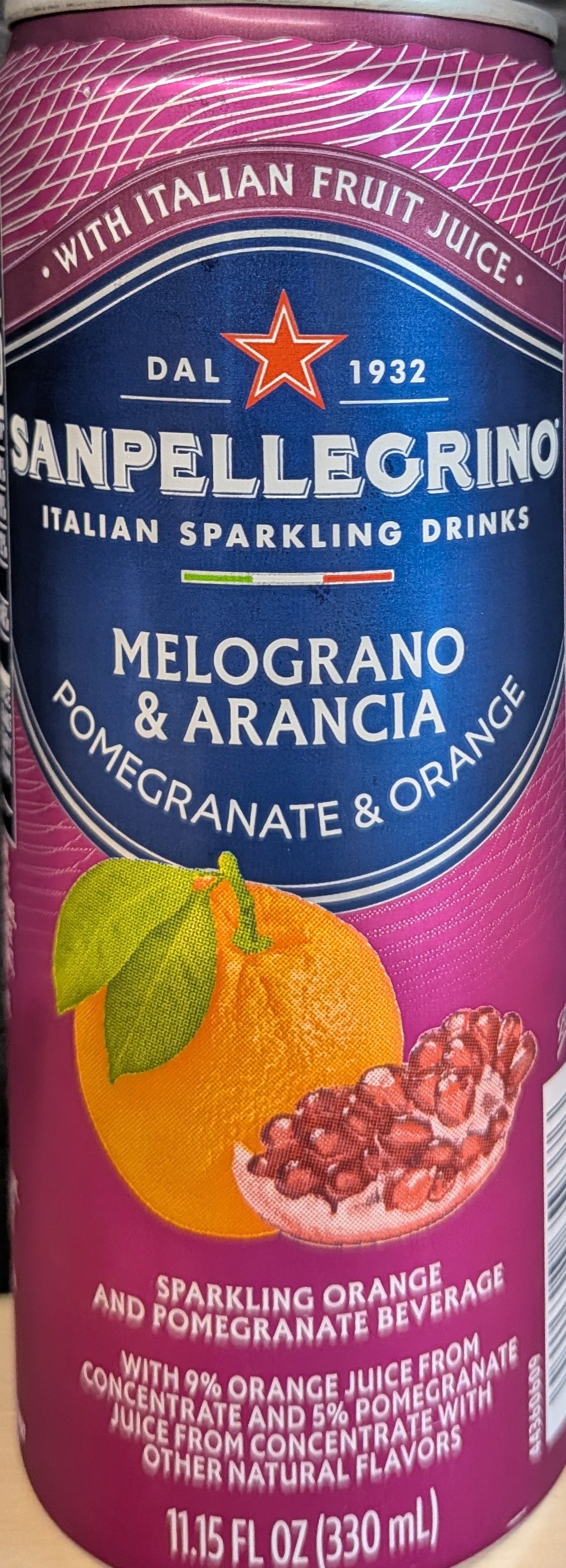 Sparkling Water Melograno & Arancia San Pellegrino Single can