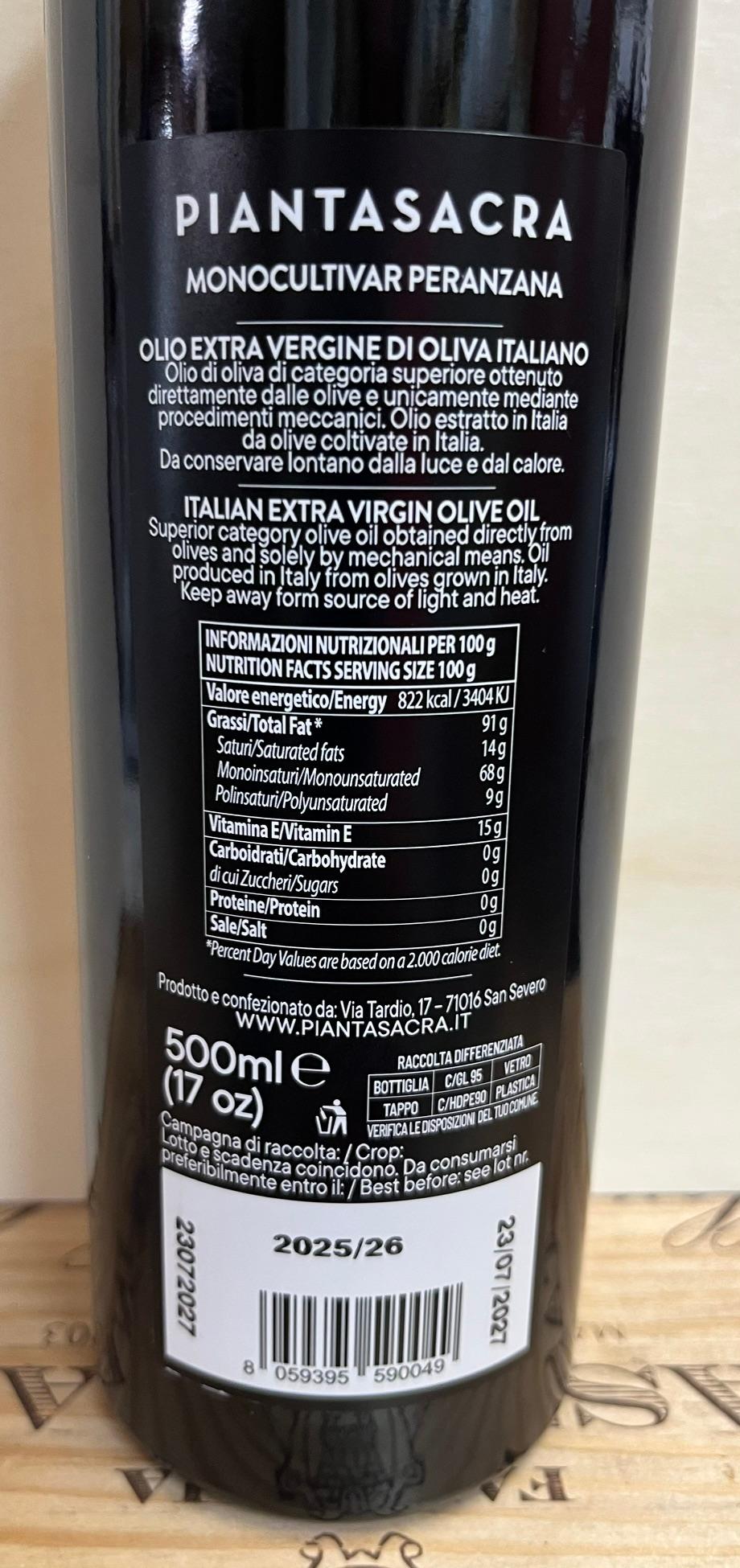 Pianta Sacra Peranzana EVOO Puglia